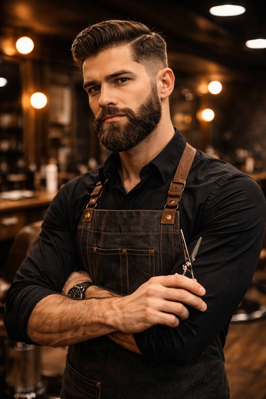 Coiffeur professionnel réalisant une coupe homme