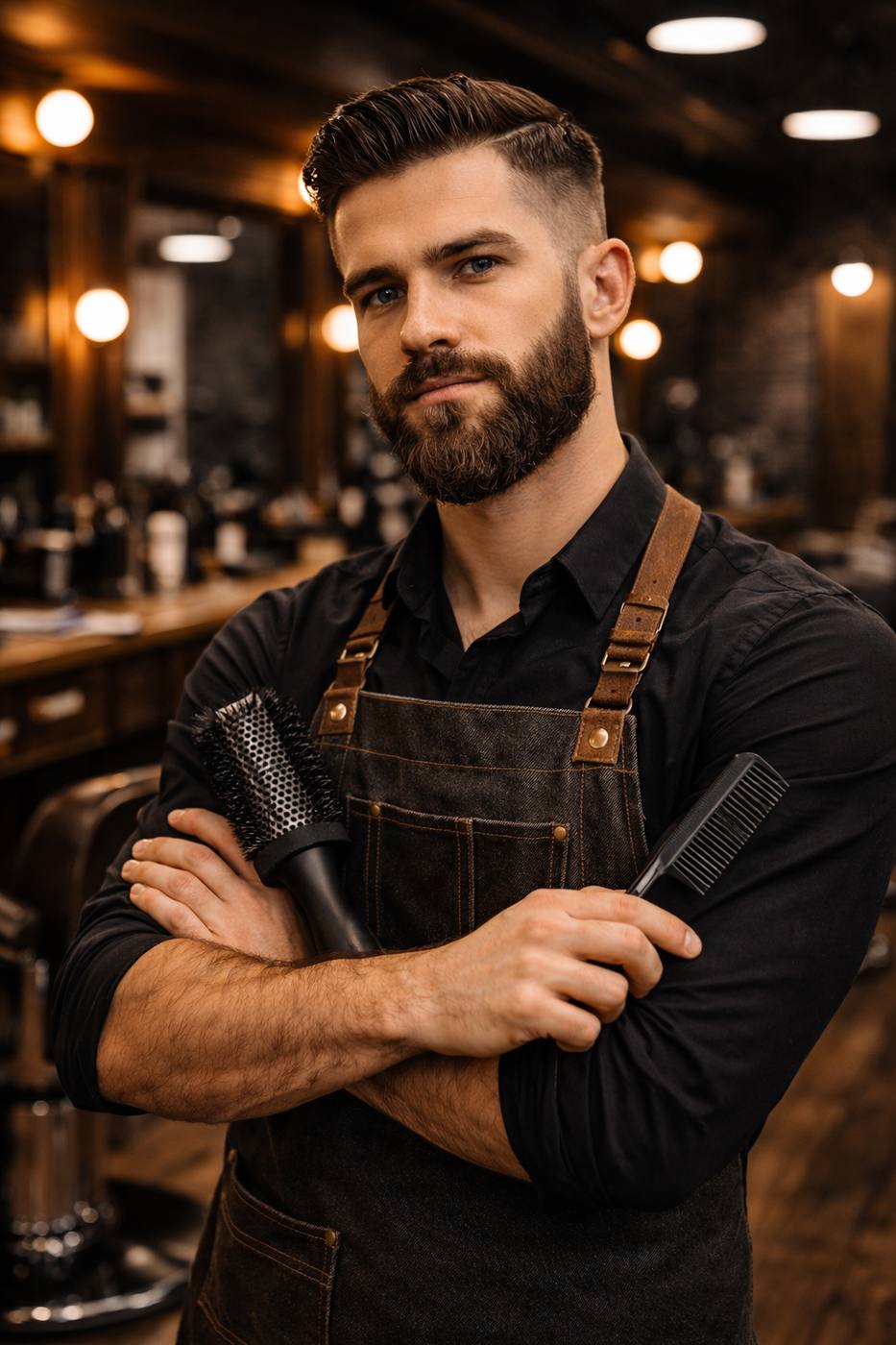 Barbier premium en prestation de coupe